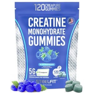 SteelFit Creapure Creatine Monohydrate Gummies, Juicy Watermelon, 120 Gummies