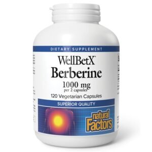 Natural Factors WellBetX Berberine, 120 Vegetarian Capsules (500 mg per Capsule)