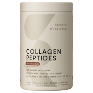 Sports Research Collagen Peptides, Dark Chocolate, 1.41 lb (640 g)
