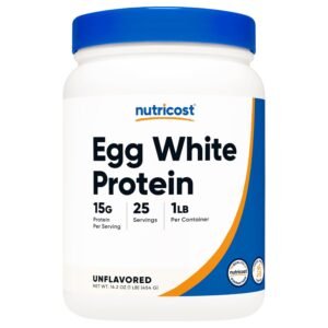 Nutricost Egg White Protein, Unflavored, 1 lbs
