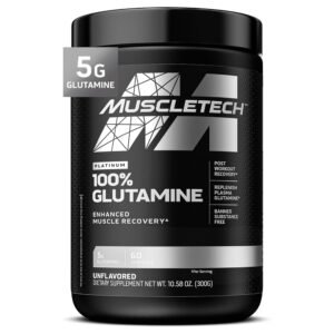 MuscleTech Platinum 100% Glutamine, Unflavored, 60 Servings