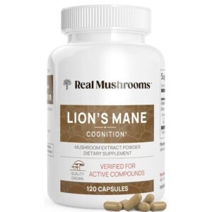 Real Mushrooms Lion's Mane Mushroom Extract Powder, 120 Capsules