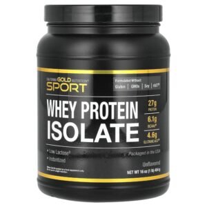 California Gold Nutrition Whey Protein Isolate, Unflavored, 15 Servings