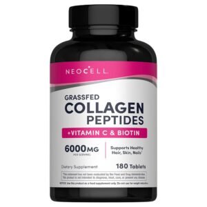 NeoCell Grassfed Collagen Peptides + C & Biotin, 180 Caplets