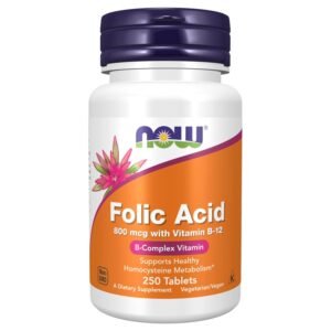NOW Foods Folic Acid 800 mcg, 250 Tablets