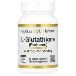 California Gold Nutrition L-Glutathione, 500 mg, 30 Veggie Capsules