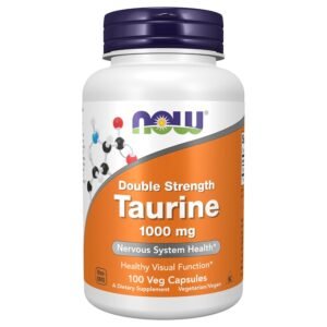 NOW Foods Taurine Double Strength, 1,000 mg, 100 Veg Capsules
