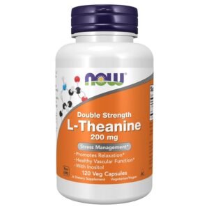 NOW Foods L-Theanine, 200 mg, 120 Veg Capsules