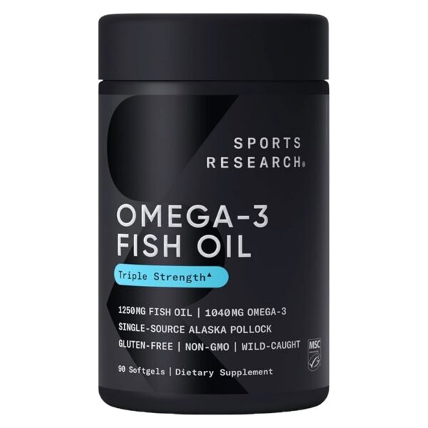 Sports Research, Omega-3 Fish Oil, Triple Strength, 90 Softgels