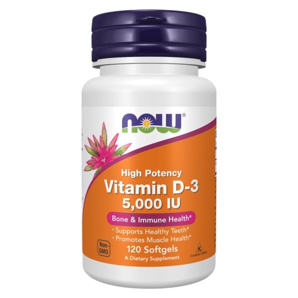 NOW Foods, Vitamin D-3, High Potency, 5,000 IU, 120 Softgels