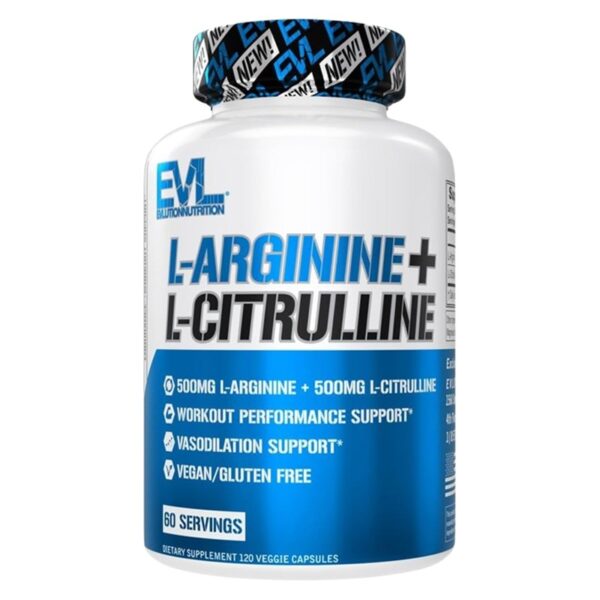 EVLution Nutrition, L-Arginine + L-Citrulline, 120 Veggie Capsules