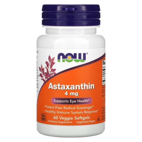 NOW Foods, Astaxanthin, 4 mg, 60 Veggie Softgels