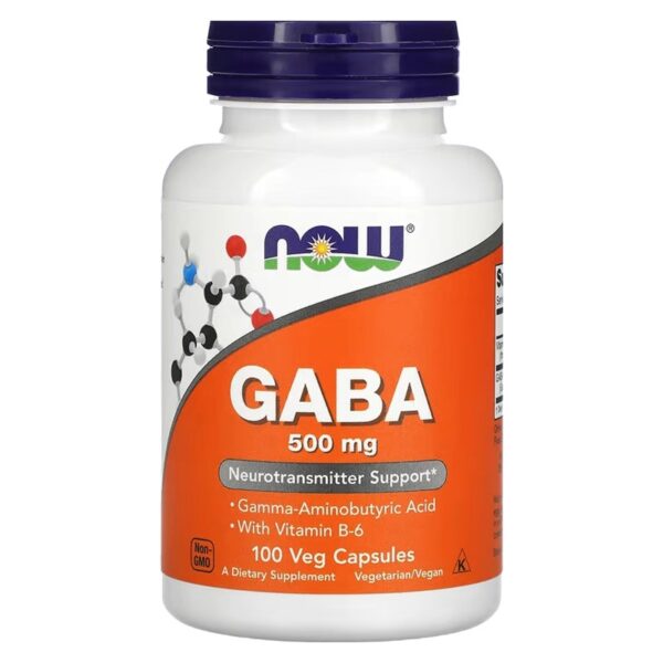 NOW Foods, GABA with Vitamin B-6, 500 mg, 100 Veg Capsules