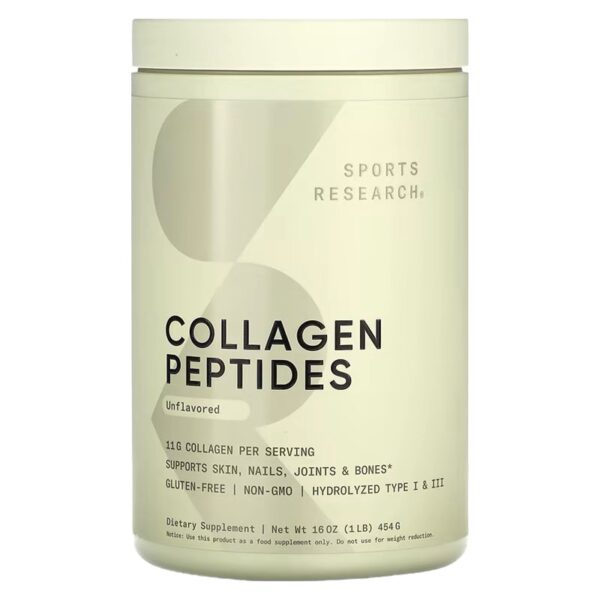 Sports Research, Collagen Peptides, Unflavored, 1 lbs