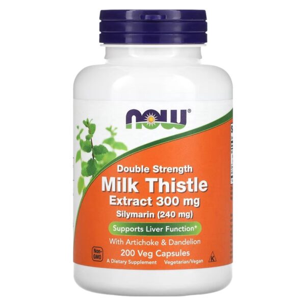 NOW Foods, Milk Thistle Extract, Double Strength, 300 mg, 200 Veg Capsules