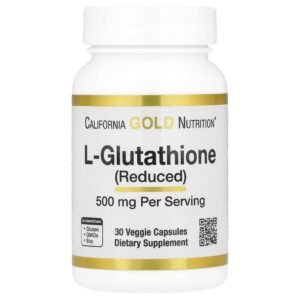 California Gold Nutrition L-Glutathione, 500 mg, 30 Veggie Capsules