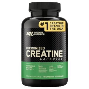 Optimum Nutrition Micronized Creatine Capsules, 100 Capsules (1.25 g per Capsule )