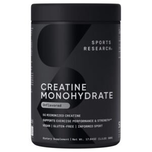 Sports Research Creatine Monohydrate, Unflavored, 500 g