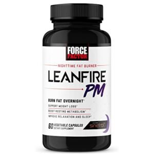 Force Factor LeanFire PM Nighttime Fat Burner, 60 Capsules