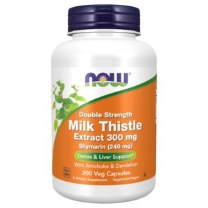 NOW Foods Milk Thistle Extract Double Strength, 300 mg, 200 Veg Capsules