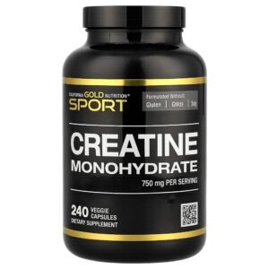 California Gold Nutrition Creatine Monohydrate, 750 mg, 240 Veggie Capsules