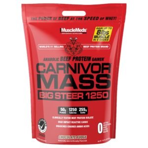 MuscleMeds Carnivor Mass Big Steer 1250, Chocolate Fudge, 14.8 lbs