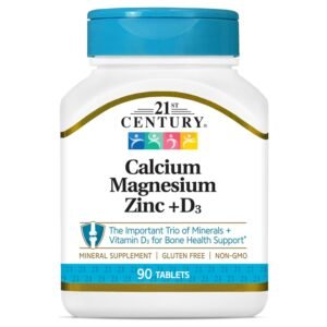 21st Century Calcium Magnesium Zinc + D3, 90 Tablets