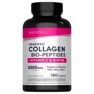 NeoCell Grassfed Collagen Peptides + Vitamin C & Biotin – 180 Tablets