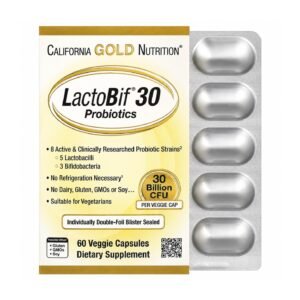 California Gold Nutrition LactoBif 30 Probiotics 30 Billion CFU – 60 Veggie Capsules