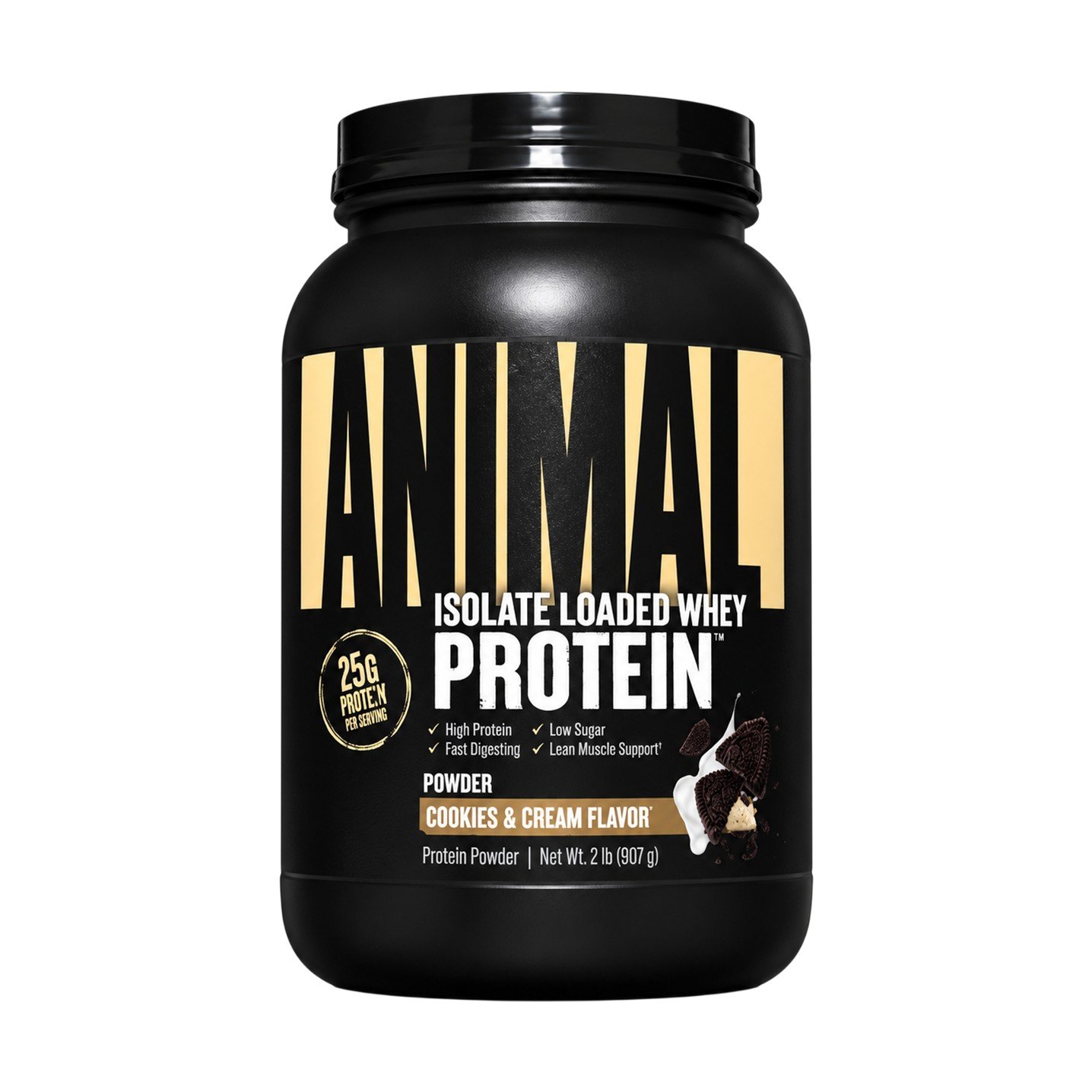 Animal Isolate Loaded Whey Protein Cookies & Cream – 2 lb (907 g)
