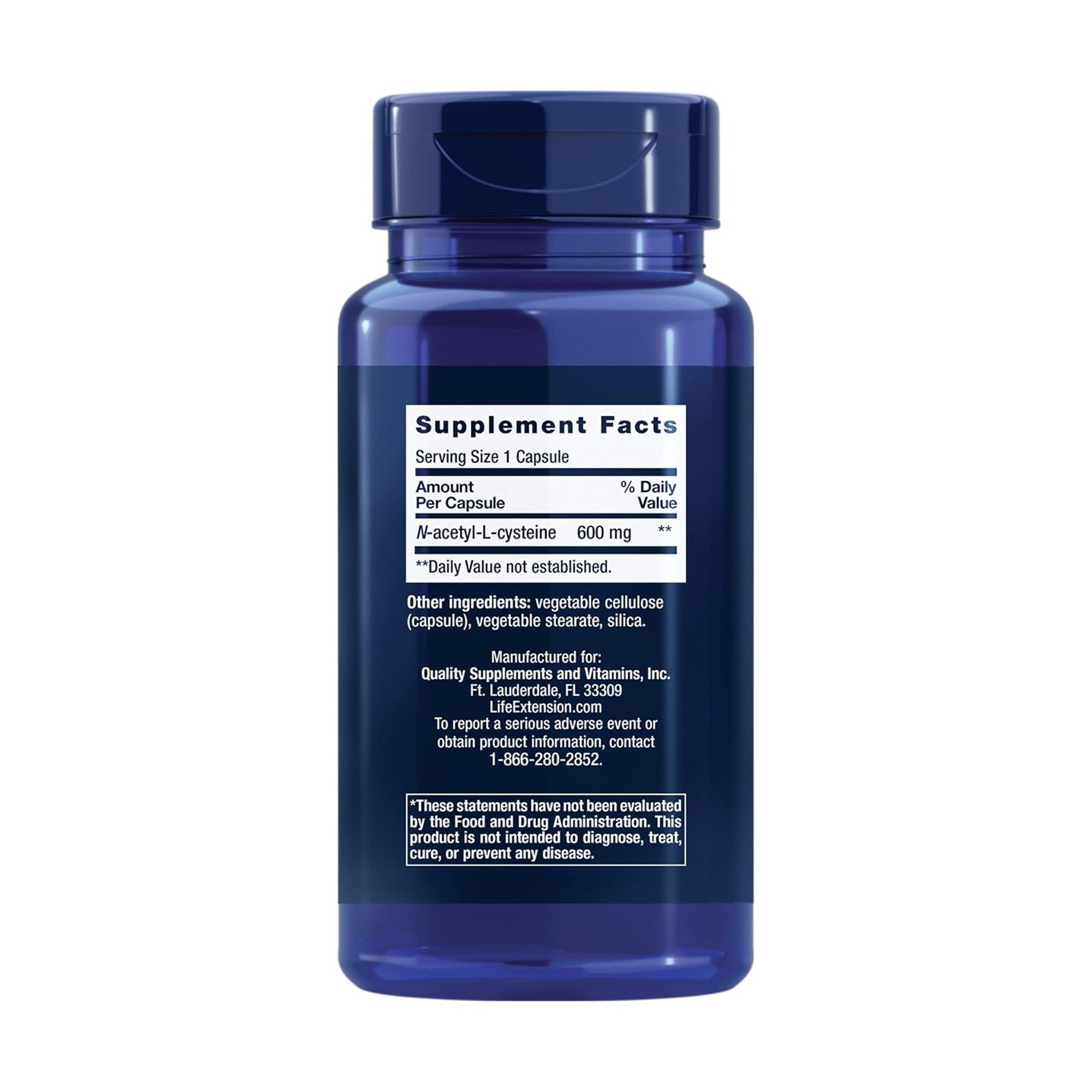 Life Extension N-Acetyl-L-Cysteine 600 mg – 60 Capsules - Image 2