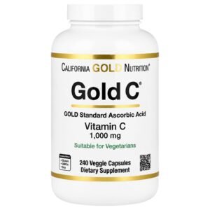 California Gold Nutrition Gold C Vitamin C 1000 mg – 240 Veggie Capsules