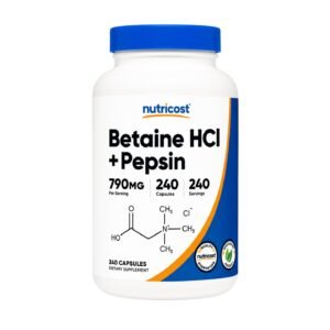Nutricost Betaine HCl + Pepsin – 240 Capsules
