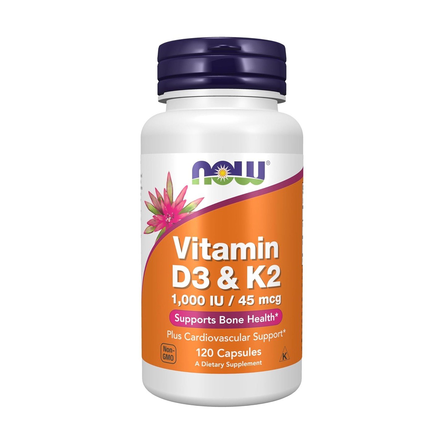 NOW Foods Vitamin D3 & K2 – 120 Capsules