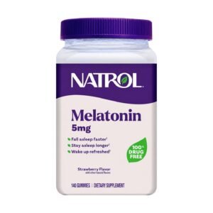 Natrol Melatonin Gummies Strawberry – 140 Gummies (5 mg per Gummy)