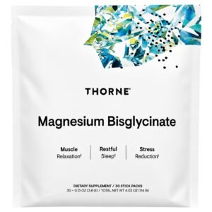 Thorne Magnesium Bisglycinate – 30 Stick Packs (3.8 g) Each