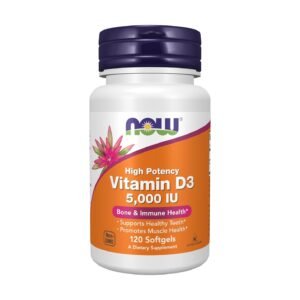 NOW Foods Vitamin D-3 High Potency 125 mcg (5,000 IU) – 120 Softgels