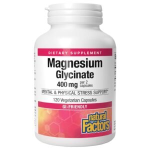 Natural Factors Magnesium Glycinate 200 mg – 120 Vegetarian Capsules