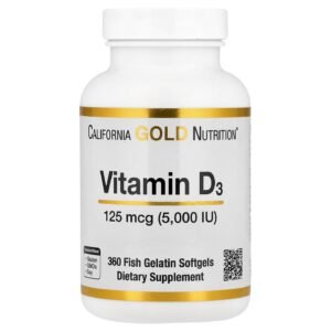 California Gold Nutrition Vitamin D3 5000 IU – 360 Softgels