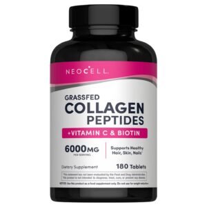NeoCell Grassfed Collagen Peptides + Vitamin C & Biotin – 180 Tablets