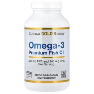 California Gold Nutrition Omega-3 Premium Fish Oil – 240 Softgels