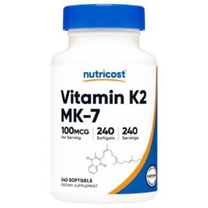 Nutricost Vitamin K2 MK-7 100 mcg – 240 Softgels