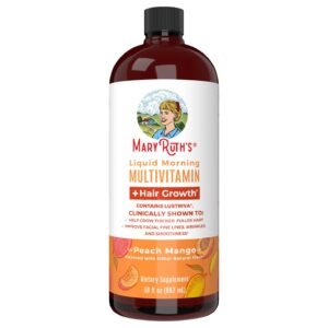 MaryRuth's, Liquid Morning Multivitamin + Hair Growth, Peach Mango, 30 fl oz (887 ml)