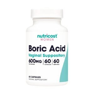 Nutricost Women Boric Acid Vaginal Suppository 600 mg – 60 Capsules