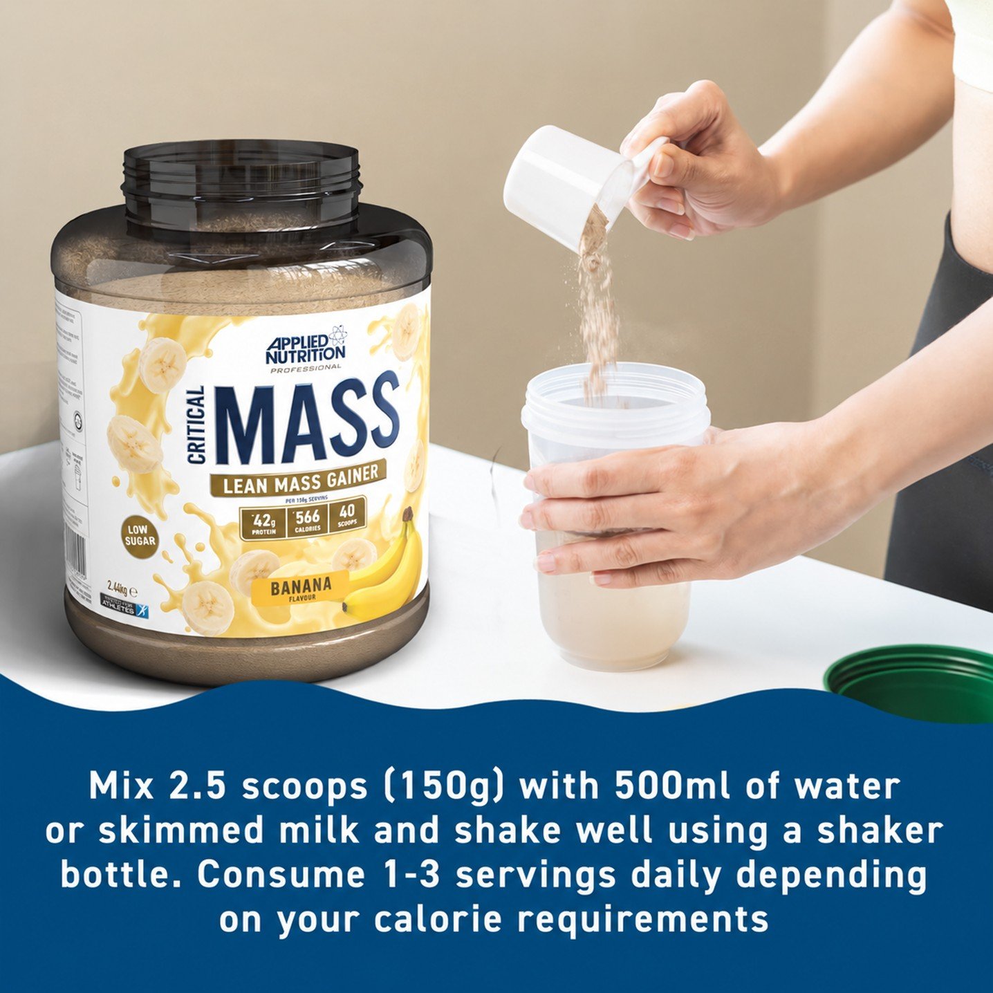 Applied Nutrition Critical Mass Lean Mass Gainer Banana – 5.4 lb (2.45 kg) - Image 7
