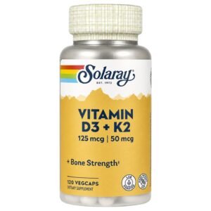 Solaray Vitamin D3 + K2 – 120 VegCaps