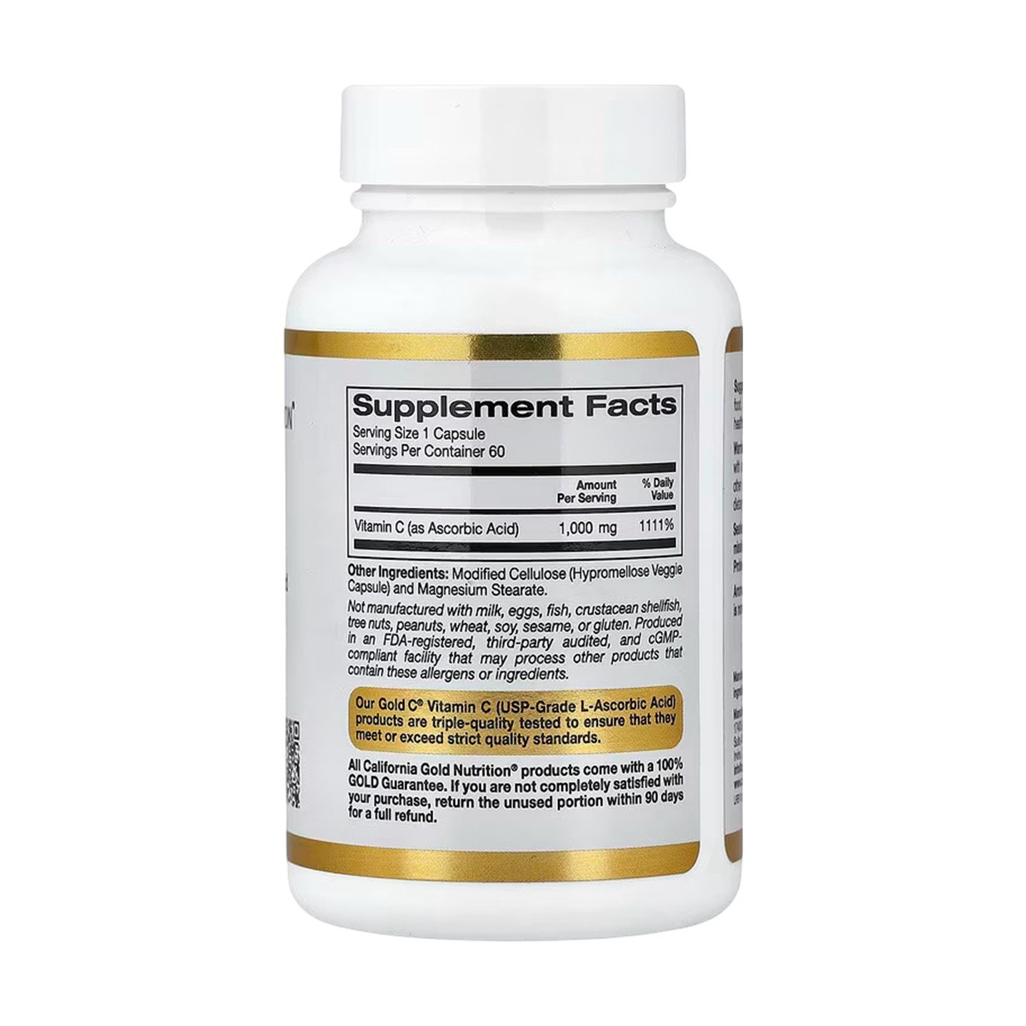 California Gold Nutrition Gold C Vitamin C 1000 mg – 60 Veggie Capsules - Image 2