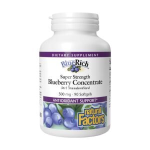 Natural Factors BlueRich Blueberry Concentrate 500 mg – 90 Softgels