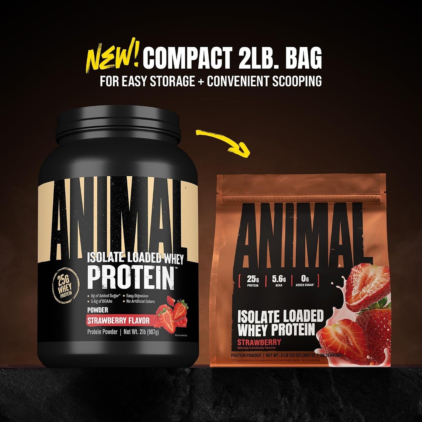 Animal Isolate Loaded Whey Protein Strawberry – 2 lb (907 g) - Image 3