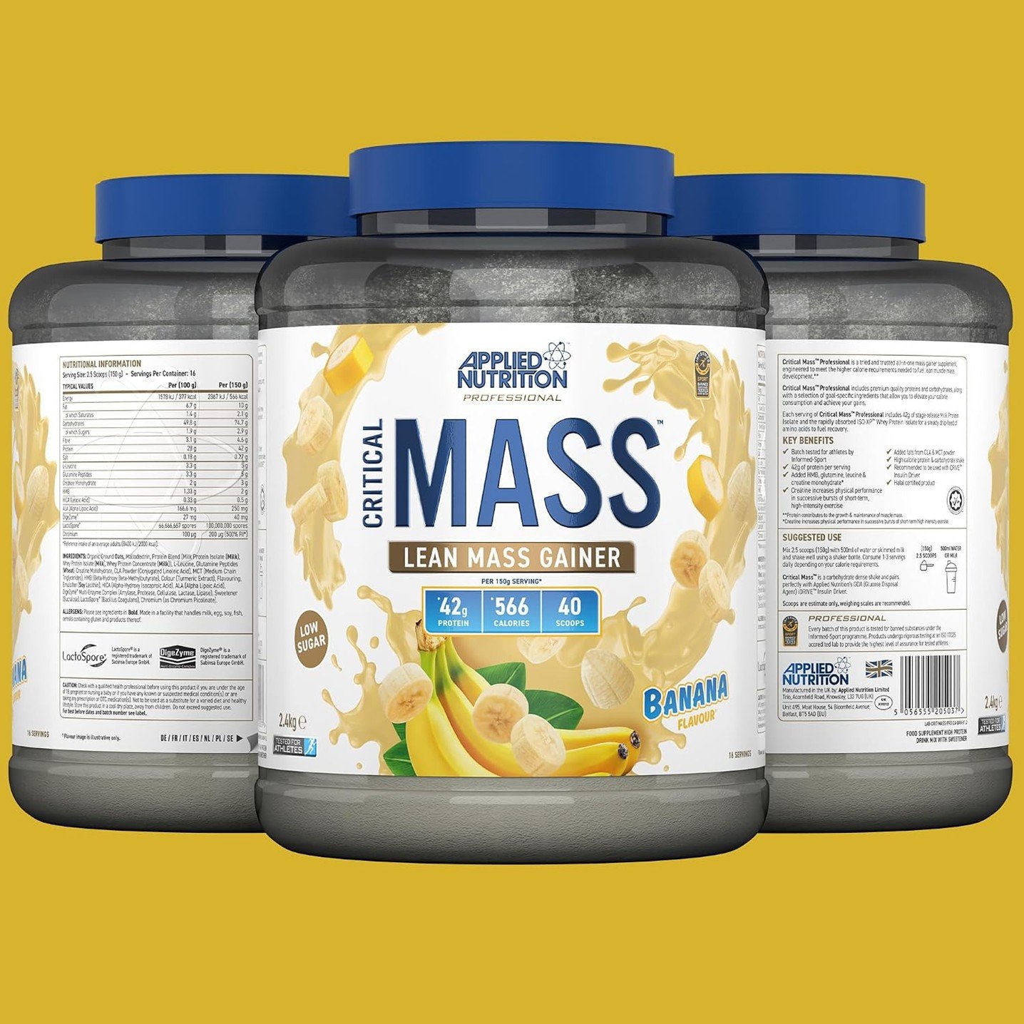 Applied Nutrition Critical Mass Lean Mass Gainer Banana – 5.4 lb (2.45 kg) - Image 8